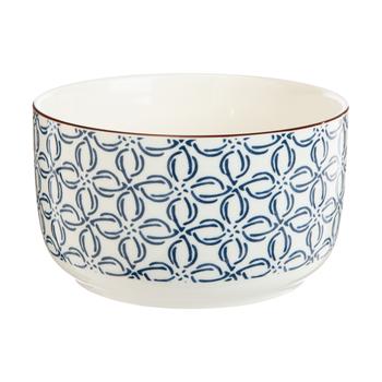 Visuel 1 du produit Bol à salade en porcelaine bleu et blanc Estival - Ø 15 x H 12 cm