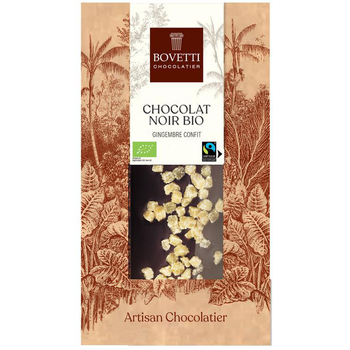 Visuel 1 du produit Chocolat noir bio au gingembre confit - tablette de 100 g