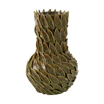 Visuel 1 du produit Vase feuille en céramique vert et brun - Ø 20 x H 32 cm