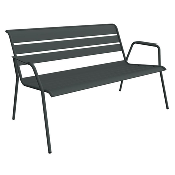 Visuel 1 du produit Banquette lounge Monceau coloris gris en acier Fermob - 132 x 82 cm