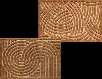 Visuel 1 du produit Tapis brosse coco motifs coloris beige Sweetsol - 40 x 60 cm