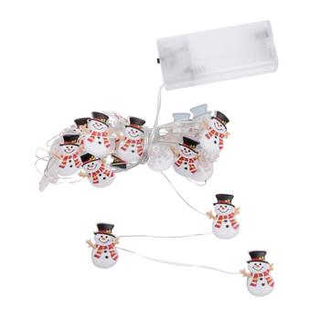 Visuel 1 du produit Guirlande lumineuse Bonhomme de Neige LED blanc chaud à piles intérieur - L 1,90 m