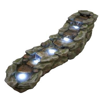 Visuel 1 du produit Fontaine en polyrésine imitation pierre forme cours d’eau Ubbink Brembo -  212 x 58 x 51 cm