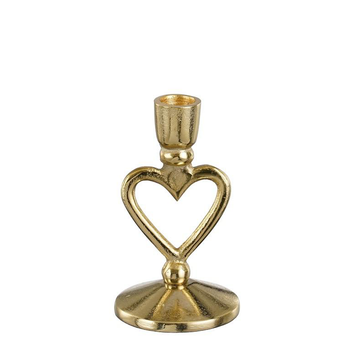 Visuel 1 du produit Bougeoir en céramique or forme cœur - 7,5 x 7 x 15 cm