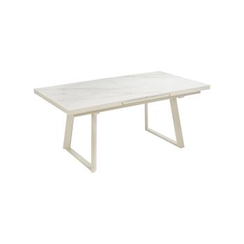 Visuel 1 du produit Table Malo avec allonge automatique coloris beige en aluminium et céramique - 180/240 x 100 cm