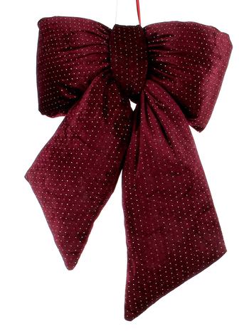 Visuel 1 du produit Nœud en velours rouge pailleté Fluffy grand modèle - 30 x 36 cm