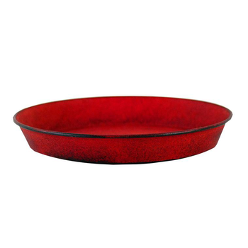 Visuel 1 du produit Soucoupe pot Reb en acier rouge mat Ø 26,5 x H 3,5 cm