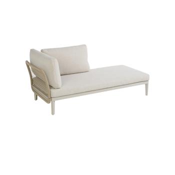 Visuel 1 du produit Banquette d'extérieur coloris beige en aluminium et résine Sollya - 167,5 x 86,5 x 66 cm