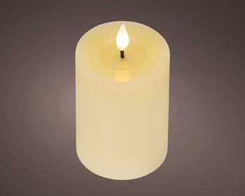 Visuel 1 du produit Bougie LED intérieure en cire crème à lumière blanc chaud - Ø 7,5 cm