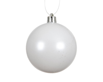 Visuel 1 du produit Ensemble de 12 boules en plastique recyclé blanc d’hiver brillant et mat - Ø 6 cm