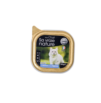 Visuel 2 du produit Terrine pour chat stérilisé au saumon et légumes Sa vraie nature - 100 g