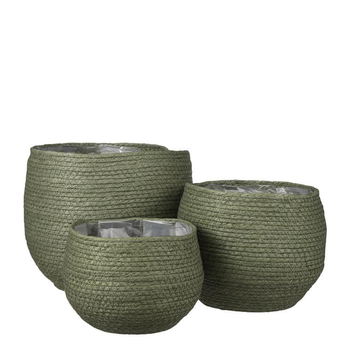 Visuel 1 du produit Panier rond vert en papier Jorck - Ø 22 x H 19 cm
