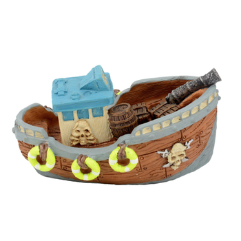 Visuel 1 du produit Décoration pour aquarium coloris multicolore Bateau Pirates Aquatlantis - 12 x 8 x 8,5 cm