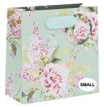 Visuel 1 du produit Sac à cadeaux vert à fleurs roses petit modèle Pictura