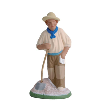 Visuel 1 du produit Personnage de crèche de Noël salinier à la pelle Santons Escoffier - 7 cm