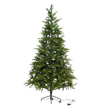 Visuel 1 du produit Sapin de Noël artificiel coloris vert en PVC pré-illuminé LED blanc chaud Allison - H 210 x Ø 127 cm