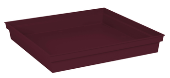 Visuel 1 du produit Soucoupe carrée en plastique rouge Bourgogne Eda Toscane - 40 x 40 cm