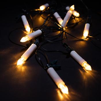 Visuel 1 du produit Guirlande lumineuse de Noël 10 bougies LED effet flamme orange intérieur - 4,5 m