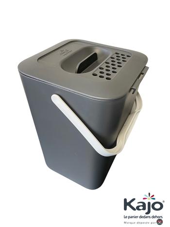 Visuel 1 du produit Seau à compost bioseau 7,5 L coloris gris en plastique - 20 x 19,5 x 29 cm
