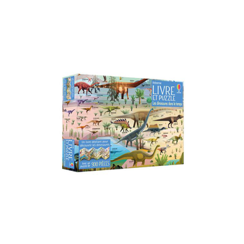 Visuel 1 du produit Le livre " Les dinosaures dans le temps - coffret livre et puzzle " aux Éditions Usborne Publishing