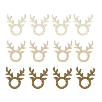 Visuel 1 du produit Rond de serviette en feutre forme renne x 4 - 11 x 9,5 cm