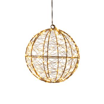Visuel 1 du produit Décoration lumineuse de Noël boule micro LED blanc orangé flash minuterie variateur intérieur extérieur - Ø 18 cm