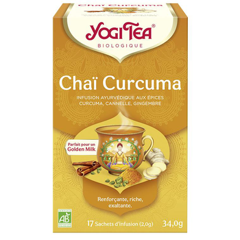 Visuel 1 du produit Yogi Tea Chaï curcuma en boîte carton de 17 sachets