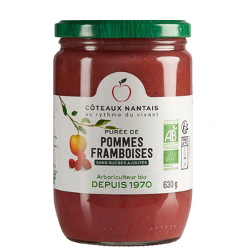 Visuel 1 du produit Purée de pommes framboises bio en bocal Coteaux Nantais - 630 g