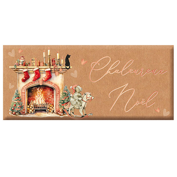 Visuel 1 du produit Mini tablette de chocolat au lait  « Chaleureux Noël » Art Grafik
