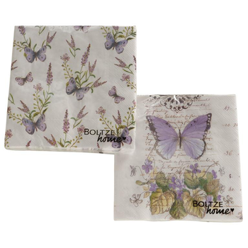 Visuel 1 du produit Serviettes en papier multicolores Papillon x20 - 16,5 x 16,5 cm