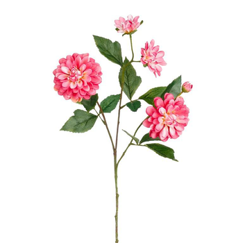 Visuel 1 du produit Tige de dahlia artificielle en plastique recyclé rose - 67 cm