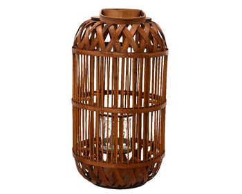 Visuel 1 du produit Lanterne en bambou lie-de-vin - Ø 35 x H 65 cm