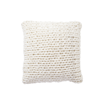 Visuel 1 du produit Coussin carré en tricot crème - 45 x 45 cm