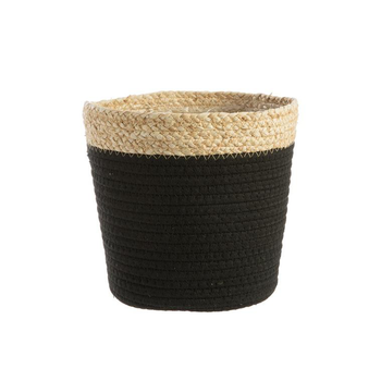 Visuel 1 du produit Cache-pot coloris noir vannerie naturelle - 30 x 28 x 25 cm