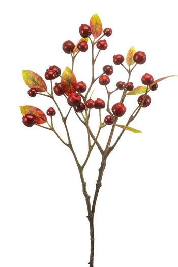 Visuel 1 du produit Branche artificielle de pommier sauvage en plastique rouge - Ø 24 x H 70 cm