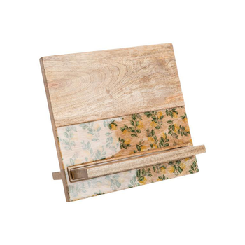 Visuel 1 du produit Lutrin en bois de manguier naturel avec décor citron émaillé – 33 x 25 x 16 cm