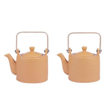 Visuel 1 du produit Théière en porcelaine coloris safran Snow - 0,8 L