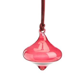Visuel 1 du produit Boule goutte à suspendre en verre bordeaux transparent - 8,5 x 8 cm