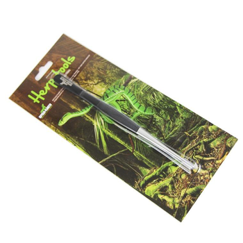 Visuel 1 du produit Pince pour nourrissage en inox avec manche coloris noir Reptile Planet - 20,5 cm