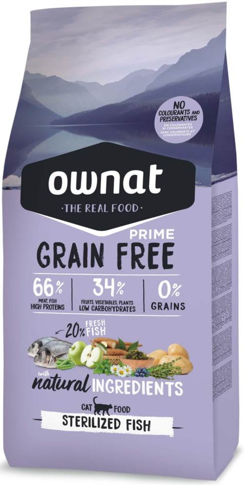 Visuel 1 du produit Croquette pour chat adulte stérilisé Grain Free au poisson Ownat - 3 kg