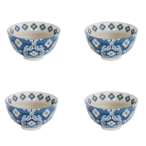 Visuel 1 du produit Coupelles en grès bleu peintes à la main Coffret Almada - 4 x Ø 11 cm