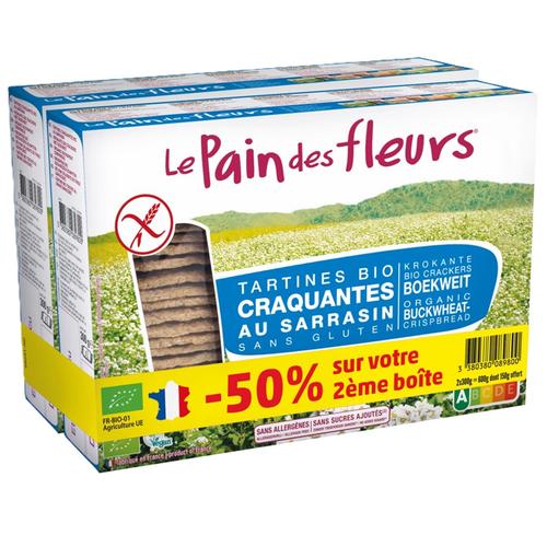 Visuel 1 du produit Tartines de sarrasin sans sel Le Pain des Fleurs - 300 g x 2 (- 50% sur le deuxième)