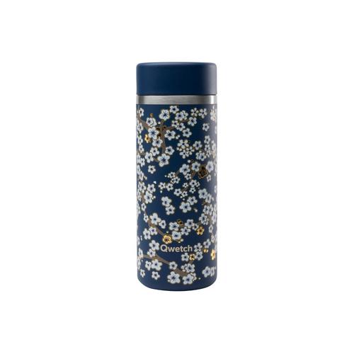 Visuel 1 du produit Théière isotherme en inox à motifs fleurs bleu nuit Qwetch - 400 ml
