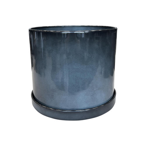 Visuel 1 du produit Soucoupe pour pot cylindrique coloris gris en métal recyclé - 23 x 23 x 3 cm