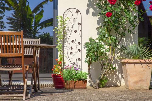 Visuel 2 du produit Treillis yin and yang en métal coloris anthracite Nortène - 35 cm x 150 cm