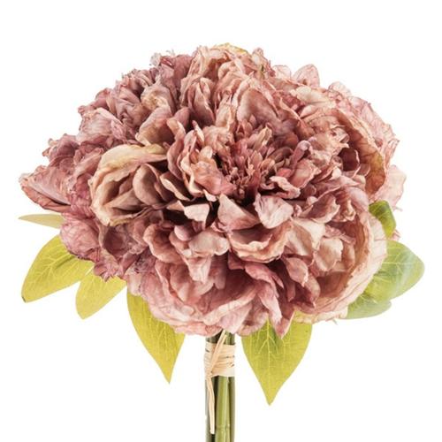 Visuel 2 du produit Fleur artificielle en papier bouquet de pivoine coloris violet - H 30 cm