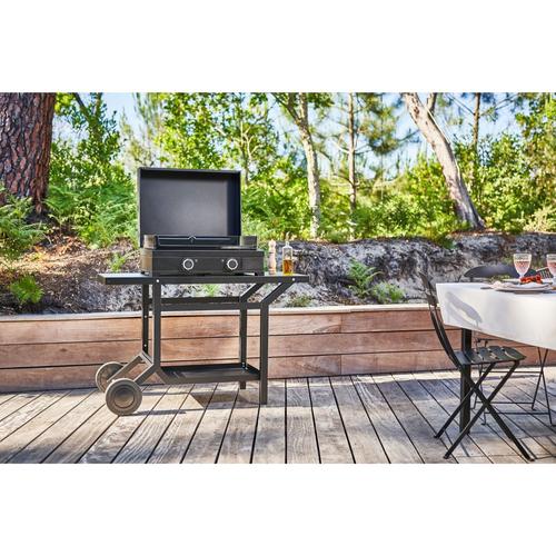 Visuel 3 du produit Capot moderne pour barbecue coloris noir en acier Forge Adour - 65,5 x 49,6 x 9,6 cm