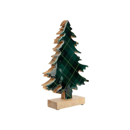 Visuel 1 du produit Sapin décoratif en bois avec décor carreaux vert - 27 x 18 x 5 cm