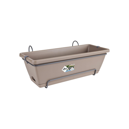 Visuel 1 du produit Jardinière en polypropylène taupe Elho Barcelona - 49,5 x 27,5 x 18,5 cm