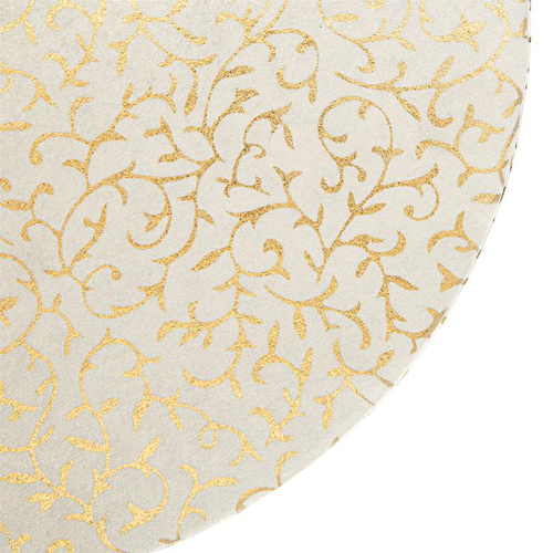 Visuel 3 du produit Boîte ronde en papier métallisé argent à motif - 23 x 11 cm